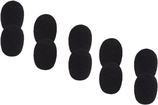 Sunmns 10 Pack Mini Size Lapel Headset Microphone Windscreen Foam Cover, Black